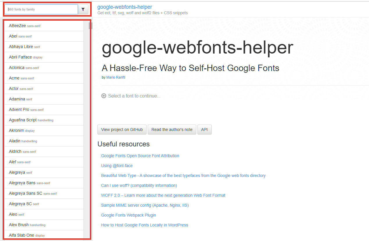How to host Google Fonts Locally - using google webfonts helper