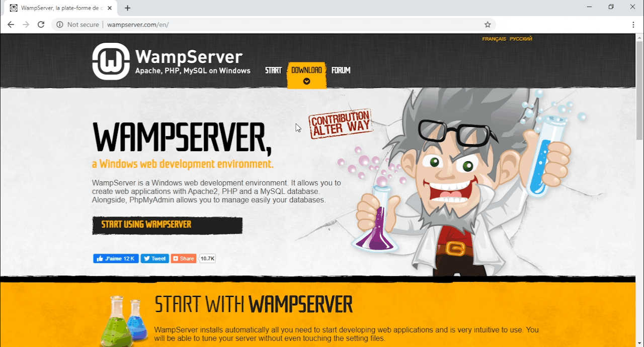 WAMP home page
