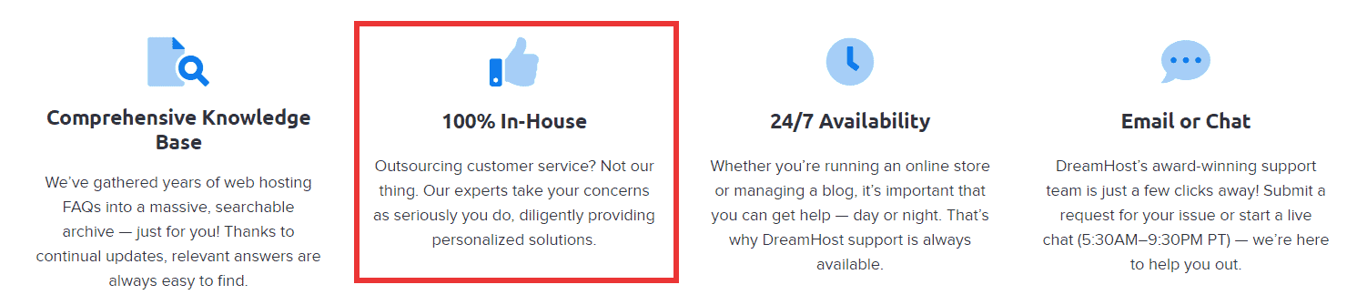 dreamhost in-house expert support team