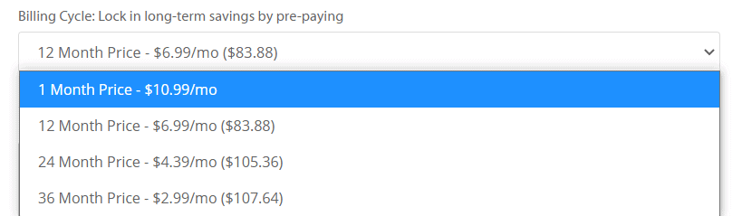 billing cycle price difference