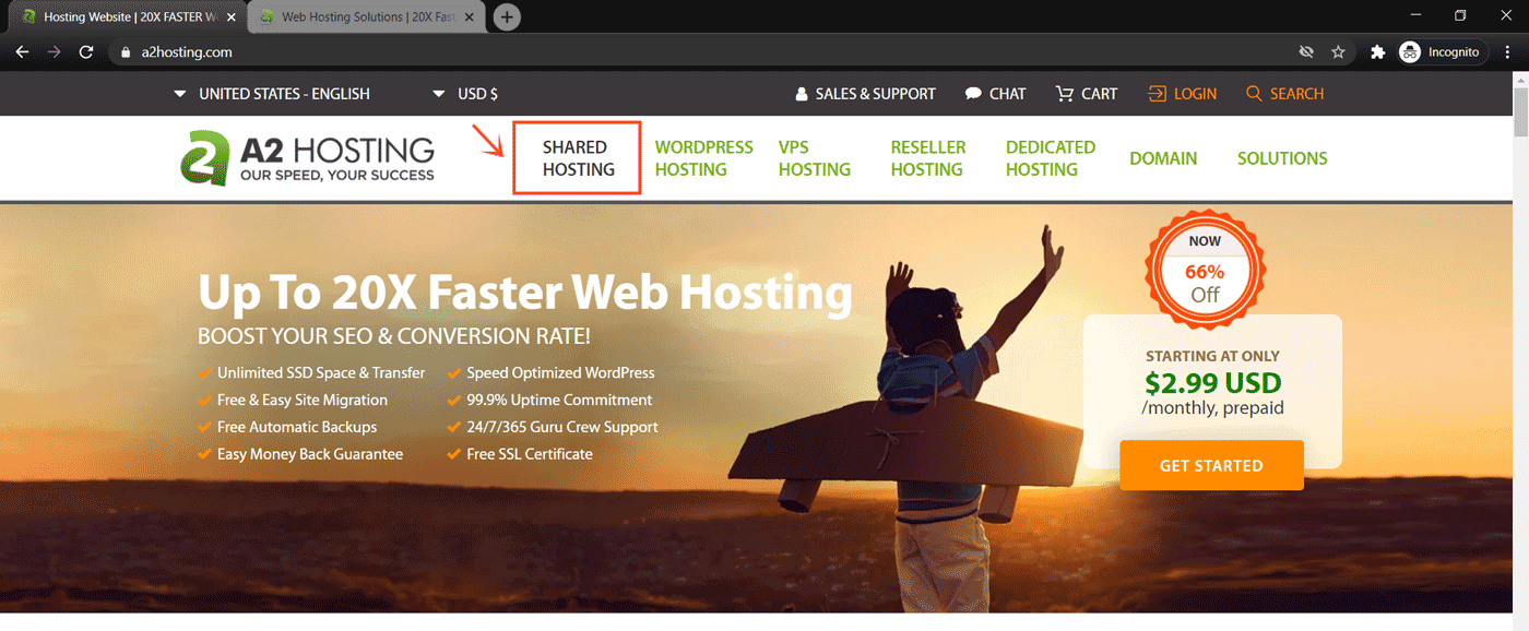 best wordpress hosting - a2 hosting