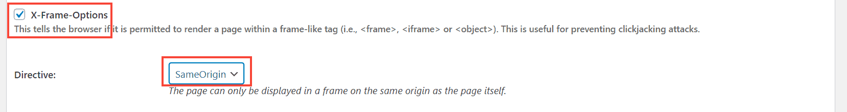 add x-frame-options