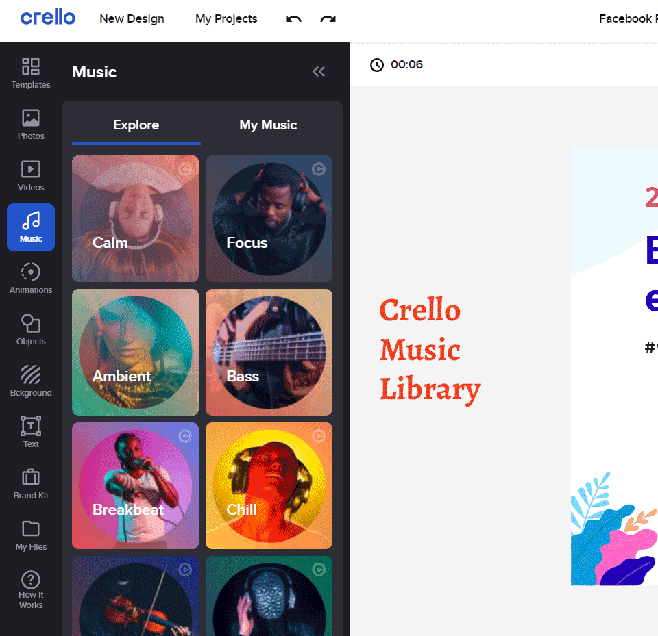 crello music library