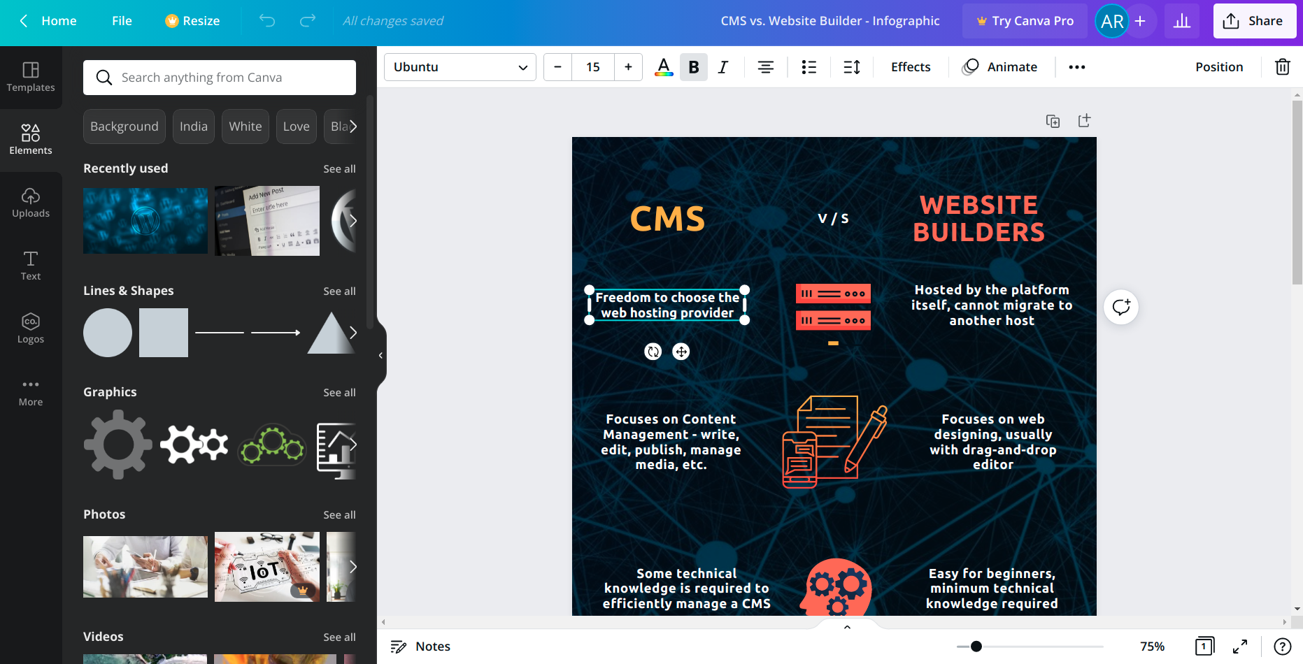 creating infographic using Canva